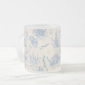 Elegant oceaanblauw toilet matglas koffiemok (Voorkant links)