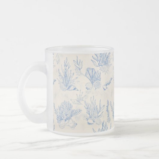 Elegant oceaanblauw toilet matglas koffiemok (Links)