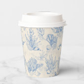 Elegant oceaanblauw toilet papieren bekers (Achterkant)