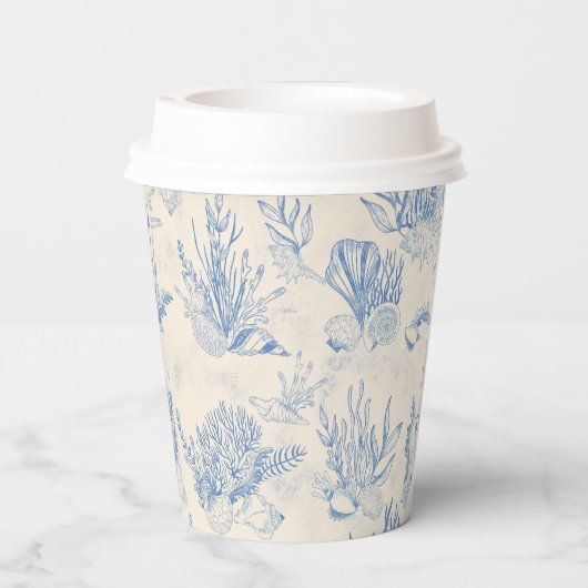 Elegant oceaanblauw toilet papieren bekers (Achterkant)