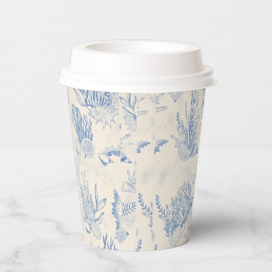 Elegant oceaanblauw toilet papieren bekers (Rechts)