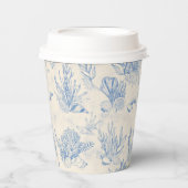 Elegant oceaanblauw toilet papieren bekers (Voorkant)