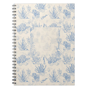 Elegant oceaanblauwe toile notitieboek
