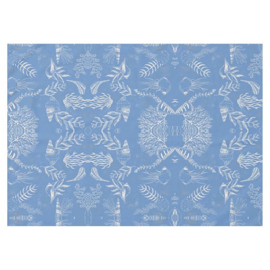 Elegant oceaanblauwe toile tafelkleed (Voorkant (Horizontaal))