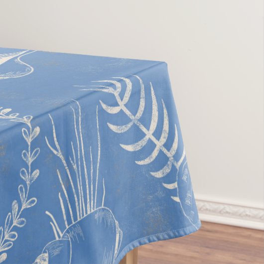 Elegant oceaanblauwe toile tafelkleed (Voorbeeld)