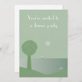 Elegant Ocean at Night Dinner Party Uitnodigingen (Voorkant / Achterkant)