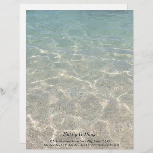 Elegant Ocean Beach Background Gepersonaliseerd Briefhoofd (Voorkant / Achterkant)