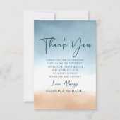 Elegant Ocean Beach Shore Sand Afbeelding bruiloft Bedankkaart (Voorkant)