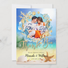 Elegant Ocean Beach Starfish Shell Dank u wel Kaart