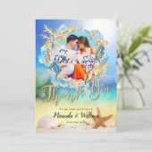 Elegant Ocean Beach Starfish Shell Dank u wel Kaart (Staand voorkant)