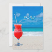 Elegant Ocean Beach Summer Drink Save the Date (Achterkant)