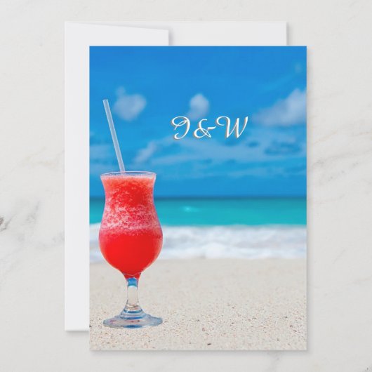 Elegant Ocean Beach Summer Drink Save the Date (Achterkant)