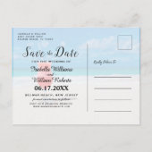 Elegant Ocean Beach Summer Drink Save the Date Aankondigingskaart (Achterkant)