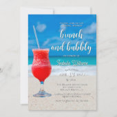 Elegant Ocean Beach Summer Vrijgezellenfeest Kaart (Voorkant)