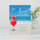 Elegant Ocean Beach Summer Vrijgezellenfeest Kaart (Staand voorkant)