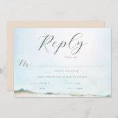 Elegant Ocean Beach Waterverf Wedding Meal RSVP (Voorkant / Achterkant)