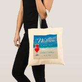 Elegant Ocean Beach Wedding Drink Welcome Favor Tote Bag (Voorkant (product))