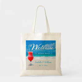 Elegant Ocean Beach Wedding Drink Welcome Favor Tote Bag