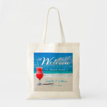 Elegant Ocean Beach Wedding Drink Welcome Favor
