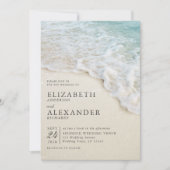 Elegant Ocean Beach Zomer Bruiloft Kaart (Voorkant)