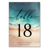 Elegant Ocean Beach Zomer Waterverf Bruiloft Kaart (Achterkant)