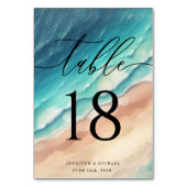 Elegant Ocean Beach Zomer Waterverf Bruiloft Kaart (Voorkant)