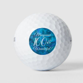 Elegant Ocean Blue 100 en Wonderful Birthday Golfballen