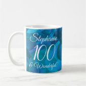 Elegant Ocean Blue 100 en Wonderful Birthday Koffiemok (Links)