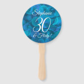 Elegant Ocean Blue 30 en Flirty Birthday Handwaaier (Achterkant)