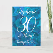 Elegant Ocean Blue 30 en Flirty Birthday Kaart (Voorkant)