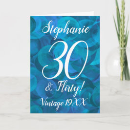 Elegant Ocean Blue 30 en Flirty Birthday Kaart