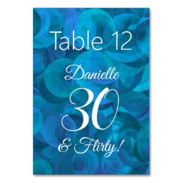 Elegant Ocean Blue 30 en Flirty Birthday Party Kaart