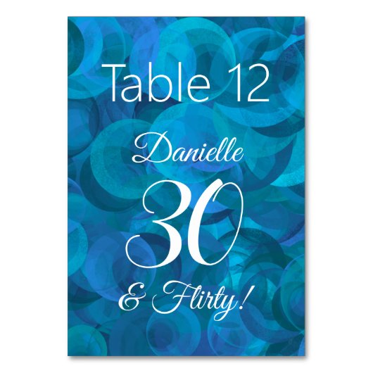 Elegant Ocean Blue 30 en Flirty Birthday Party Kaart (Voorkant)