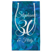 Elegant Ocean Blue 30 en Flirty Birthday Party Klein Cadeauzakje (Voorkant)