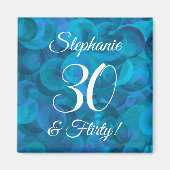 Elegant Ocean Blue 30 en Flirty Birthday Party Magneet (Voorkant)