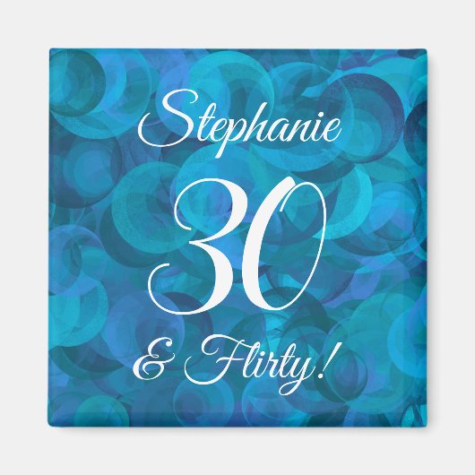 Elegant Ocean Blue 30 en Flirty Birthday Party Magneet (Voorkant)