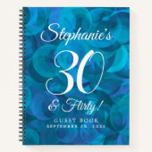 Elegant Ocean Blue 30 en Flirty Birthday Party Notitieboek (Voorkant)