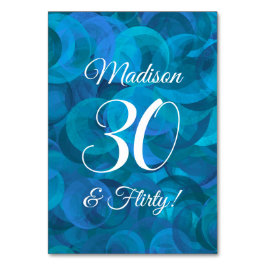 Elegant Ocean Blue 30 & Flirty Birthday Party Kaart