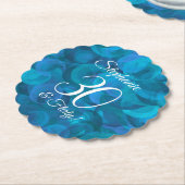 Elegant Ocean Blue 30 & Flirty Birthday Party Kartonnen Onderzetters (Gekanteld)