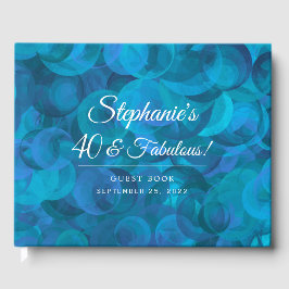 Elegant Ocean Blue 40 en Fabulous Birthday Party Gastenboek