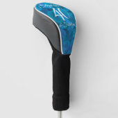 Elegant Ocean Blue 40 en Fabulous Birthday Party Golfheadcover (Schuin)