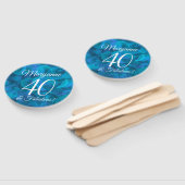 Elegant Ocean Blue 40 en Fabulous Birthday Party Handwaaier (Niet-gemonteerd)