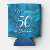 Elegant Ocean Blue 50 en Fabulous Birthday Party Blikjeskoeler (Voorkant)