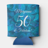 Elegant Ocean Blue 50 en Fabulous Birthday Party Blikjeskoeler (Achterkant)