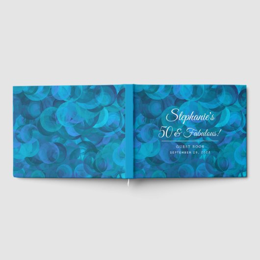 Elegant Ocean Blue 50 en Fabulous Birthday Party Gastenboek (Volledig)