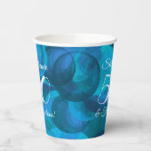 Elegant Ocean Blue 50 en Fabulous Birthday Party Papieren Bekers (Links)