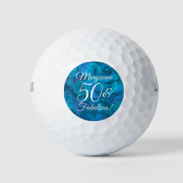 Elegant Ocean Blue 50 & Fabulous Birthday Party Golfballen