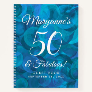Elegant Ocean Blue 50 & Fabulous Birthday Party Notitieboek