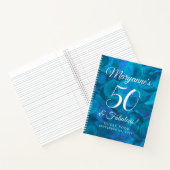 Elegant Ocean Blue 50 & Fabulous Birthday Party Notitieboek (Binnen)