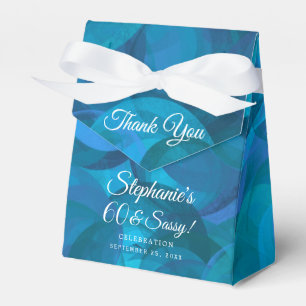 Elegant Ocean Blue 60 en Sassy Birthday Party Bedankdoosjes